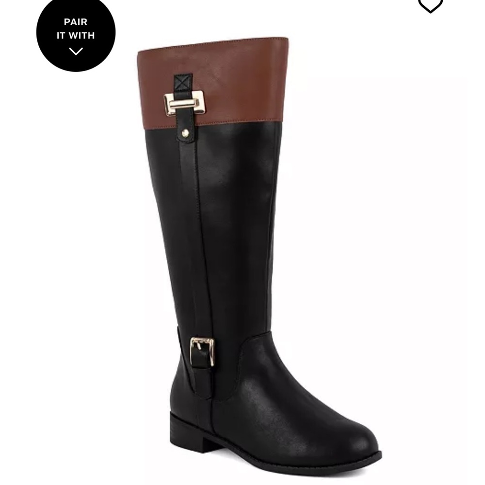 Karen Scott Black and Brown Knee-High Boots